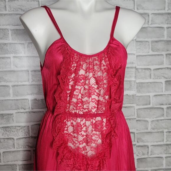 Deadstock Elizabeth of NY Red Lingerie Maxi Dress, size Small - Picture 5 of 6